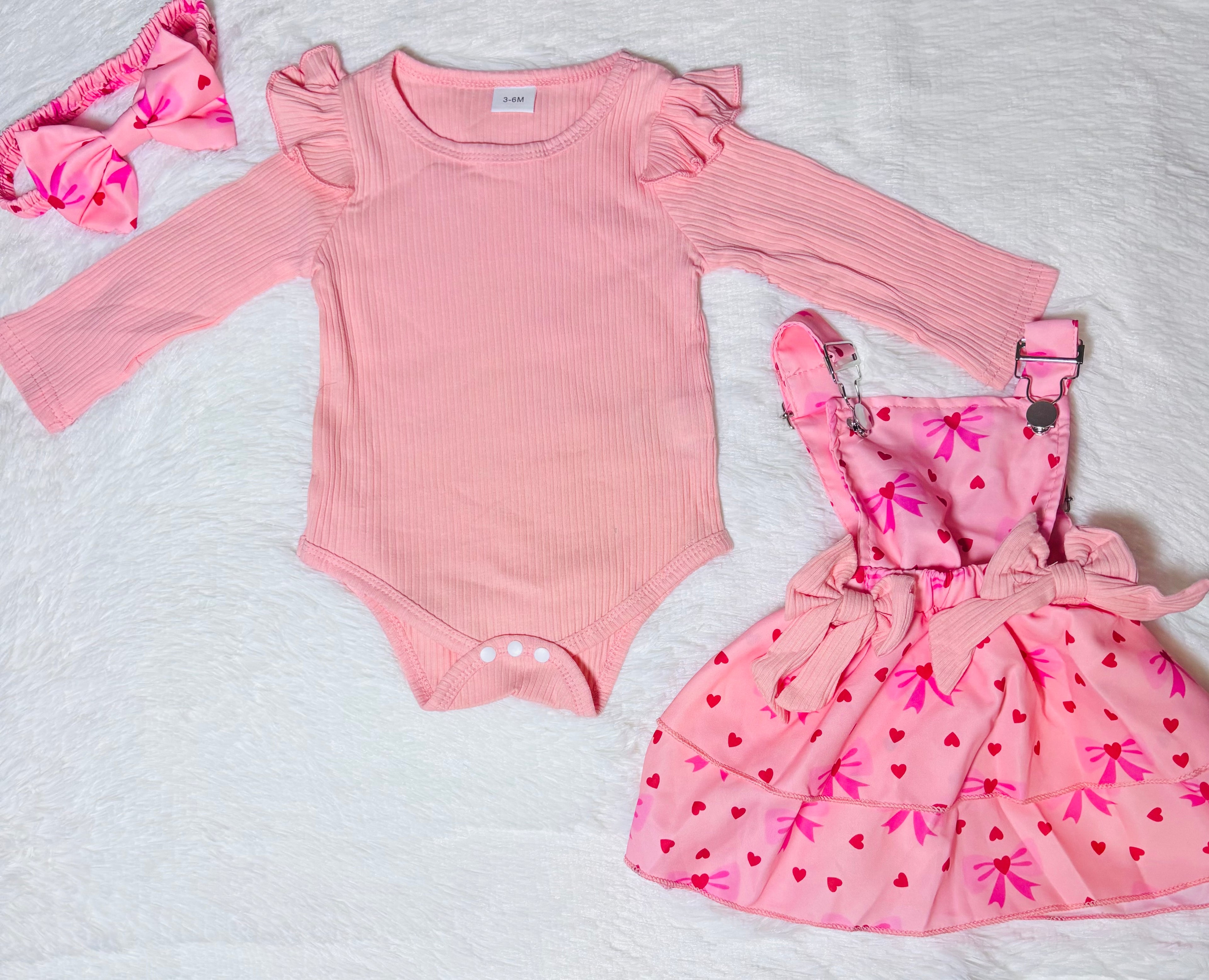 Sweetheart Bow Dress 3-Piece Set
